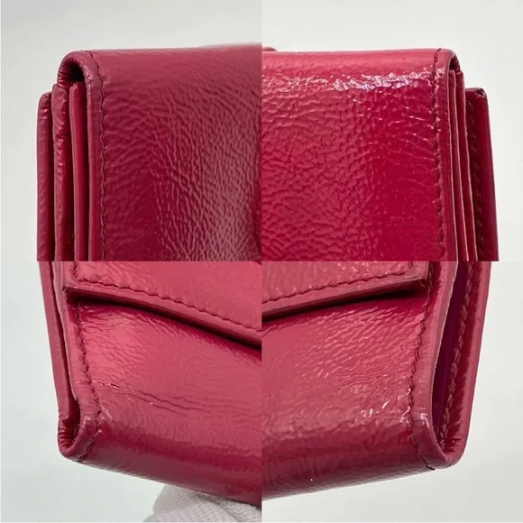Yves Saint Laurent Red Leather Wallet - Picture 6 of 13